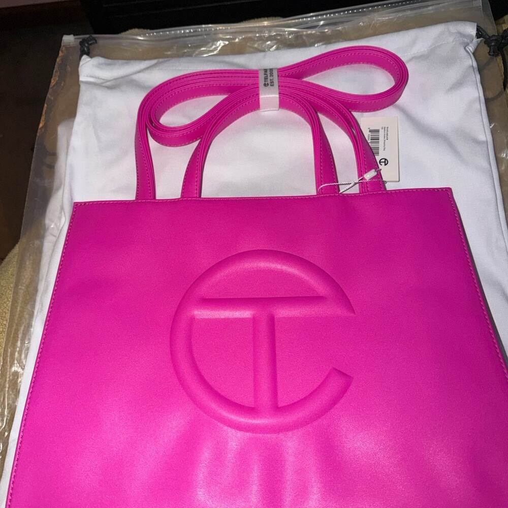 Authentic Telfar Medium Azalea Pink Shopping Bag New With Tags